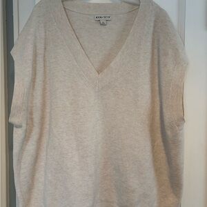 Ava & Viv Women's V-Neck Sweater Vest - Cream